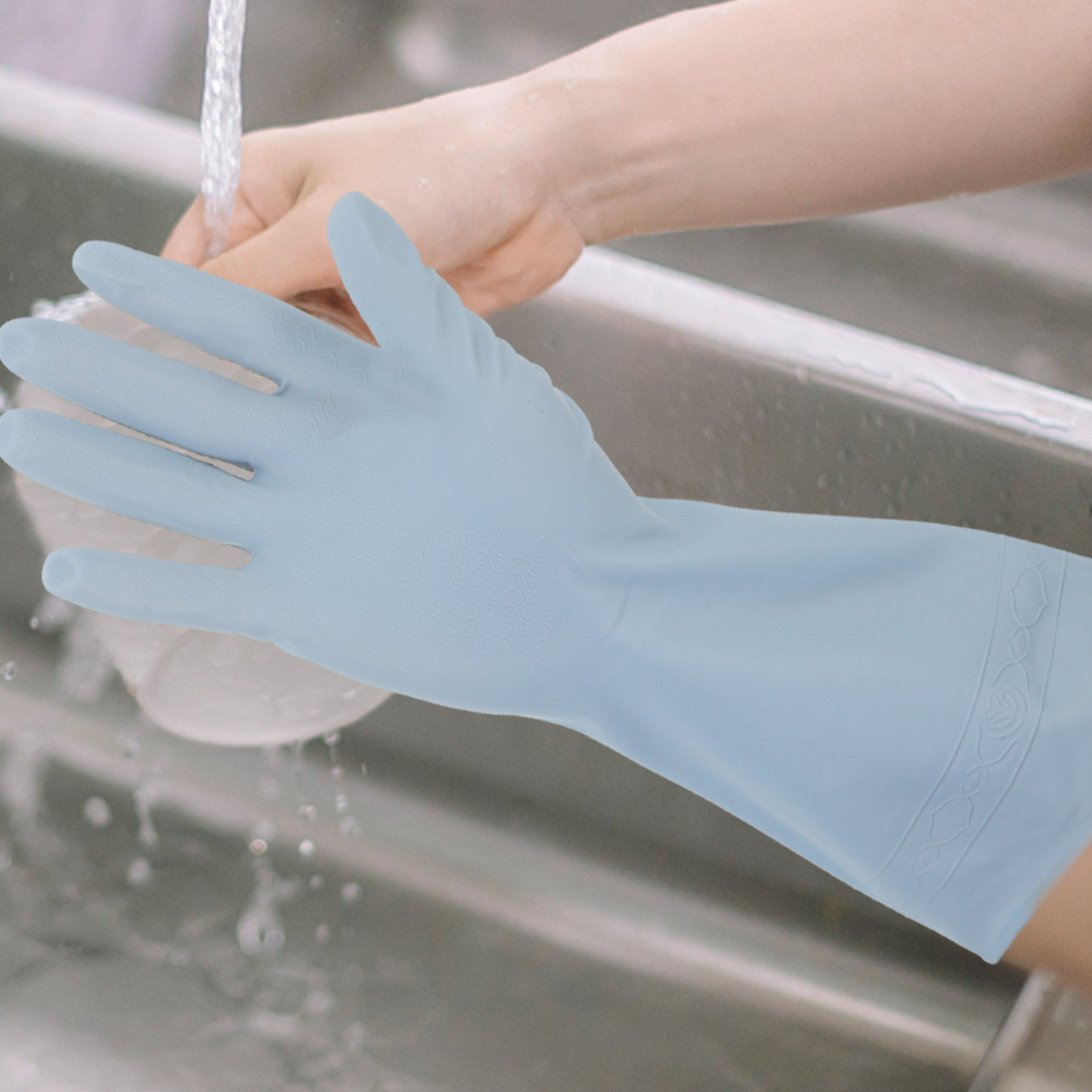 Dish Glove Rubber - 3 أزواج من قفازات غسل الأطباق