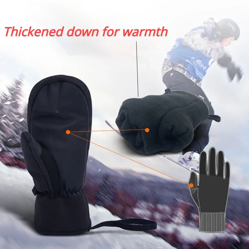 Ski Glove Waterproof - قفازات تزلج شتوية مقاومة للماء، قابلة