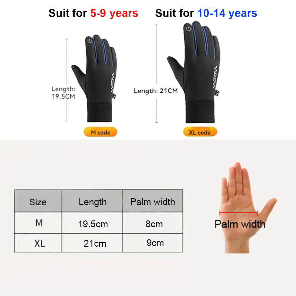 GTUBIKE قفازات الأطفال شاشة تع - مراجعة Ski Glove Waterproof وسعره