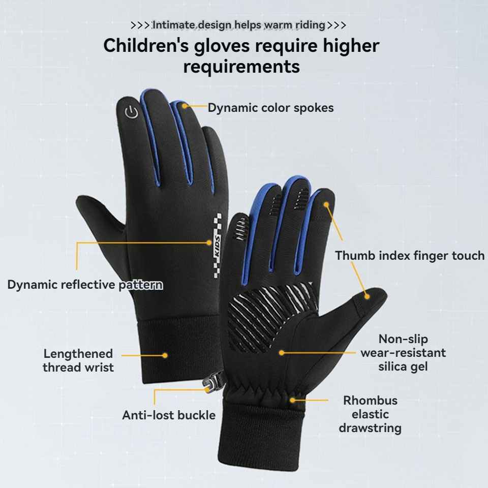 GTUBIKE قفازات الأطفال شاشة تع - مراجعة Ski Glove Waterproof وسعره