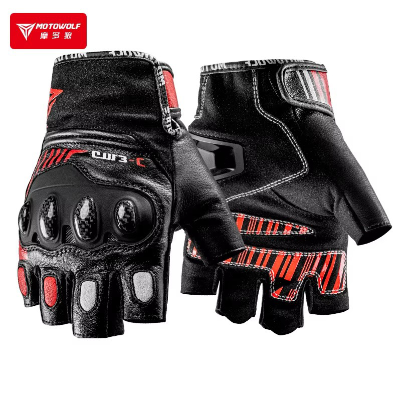 نصف اصبع قفازات للدراجات النار - مراجعة Motorcycle Glove Knuckle وسعره